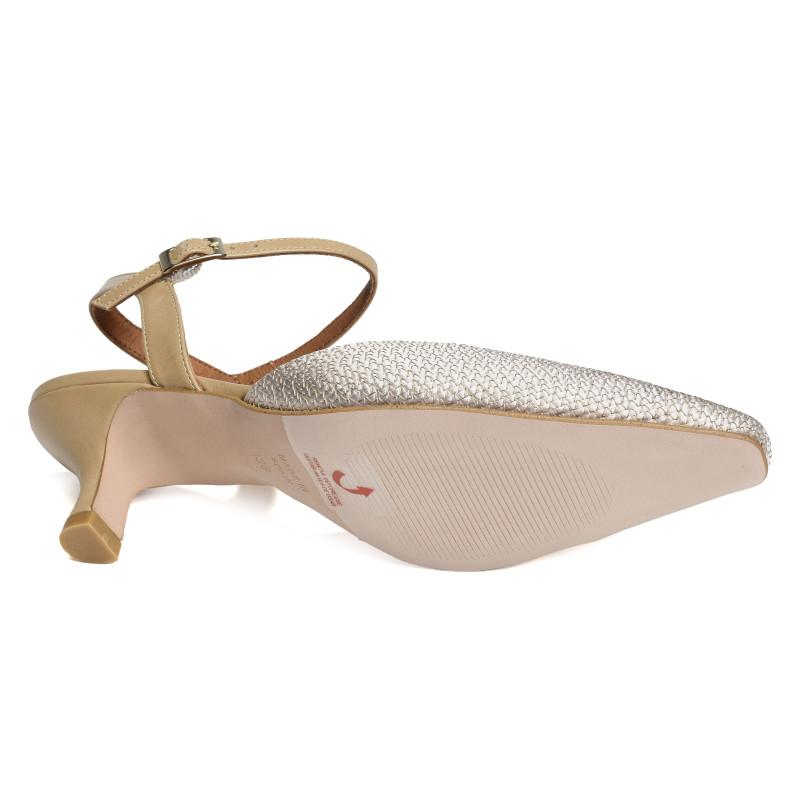 EMILIA 26021 Beige Platine, Slingback Angel Alarcón