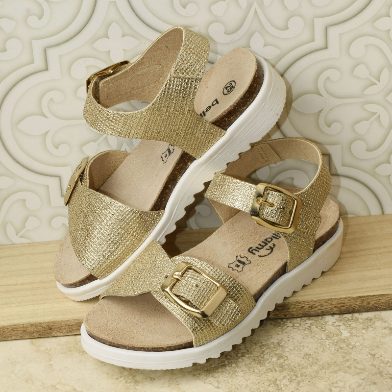 GRECE Or, Sandales plates & Nu-Pieds Bellamy