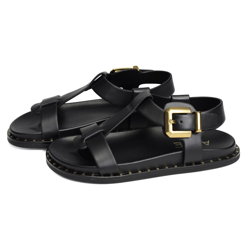 ISABELLA 5576 Noir, Sandales plates Alpe