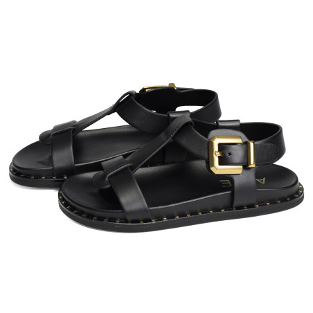 ISABELLA 5576 Noir, Sandales plates Alpe