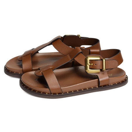 ISABELLA 5576 Camel, Sandales plates Alpe