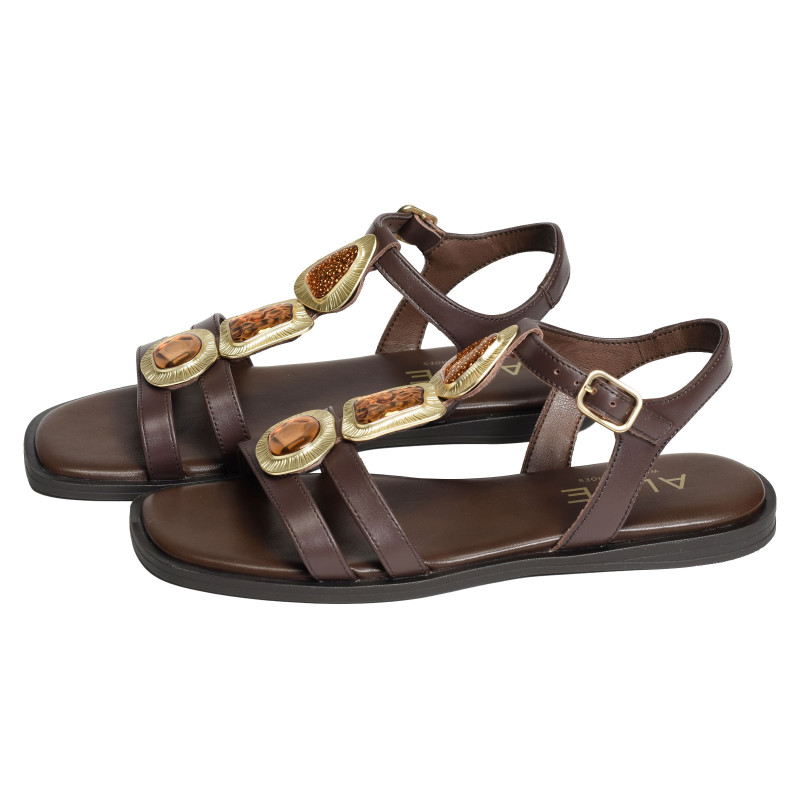 SHEILA 5594 Marron, Sandales plates Alpe