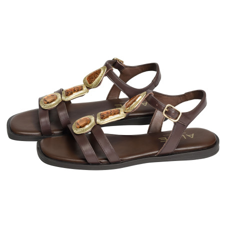 SHEILA 5594 Marron, Sandales plates Alpe