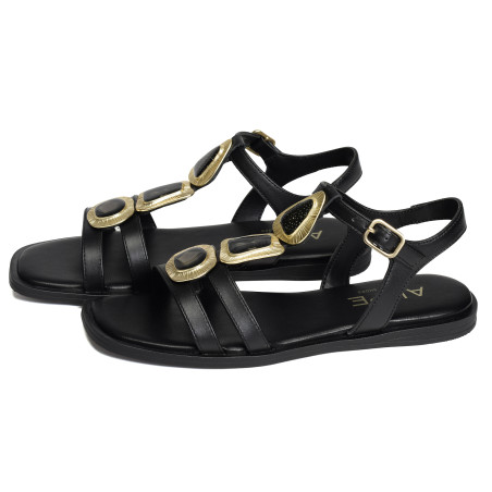 SHEILA 5594 Noir, Sandales plates Alpe