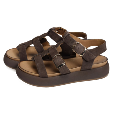 A96046 Chocolat, Nu-Pieds à plateforme Inuovo