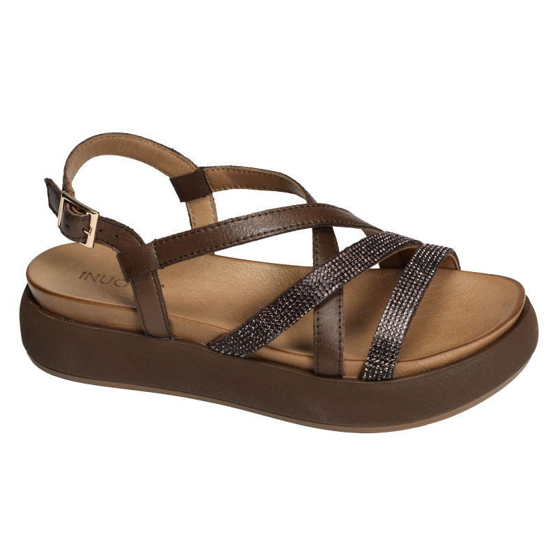 A96051 Chocolat, Nu-Pieds à plateforme Inuovo