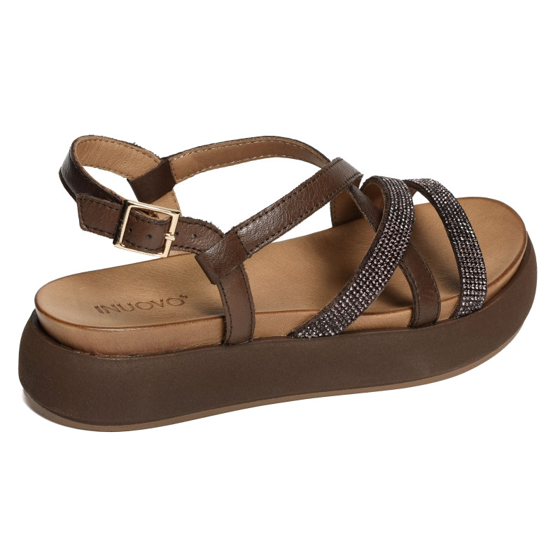 A96051 Chocolat, Nu-Pieds à plateforme Inuovo