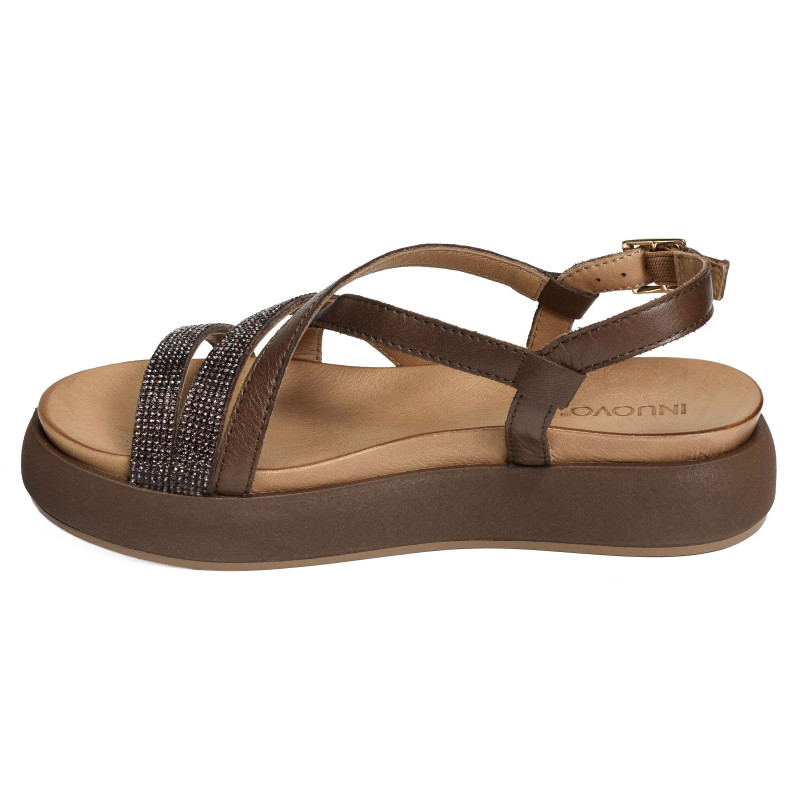 A96051 Chocolat, Nu-Pieds à plateforme Inuovo
