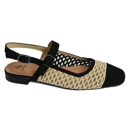 BELLA 75018 Camel Noir, Slingback Miss Elastic