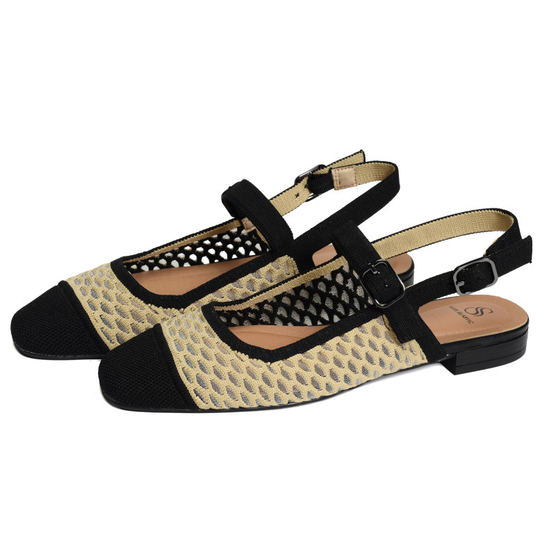 BELLA 75018 Camel Noir, Slingback Miss Elastic