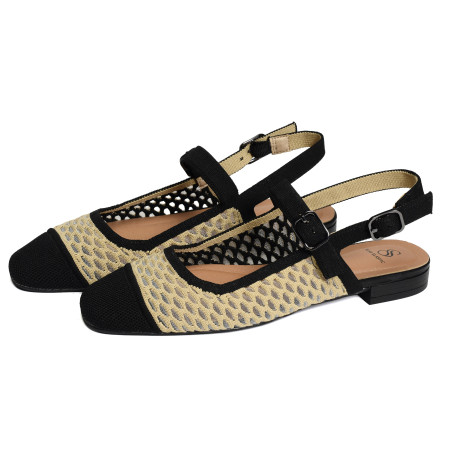 BELLA 75018 Camel Noir, Slingback Miss Elastic