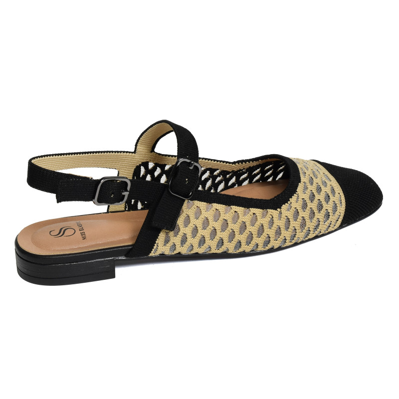 BELLA 75018 Camel Noir, Slingback Miss Elastic