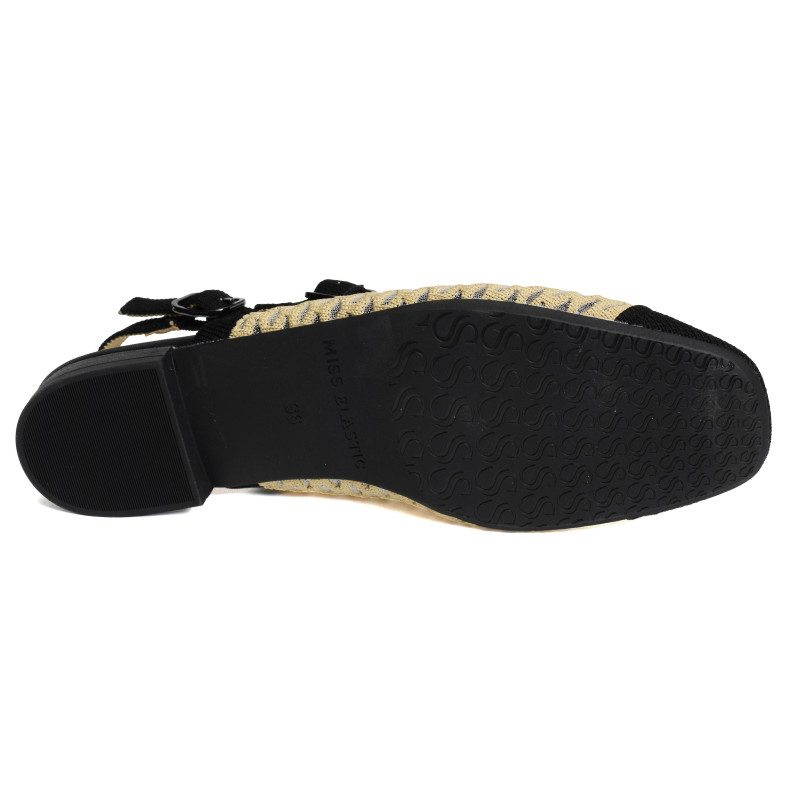 BELLA 75018 Camel Noir, Slingback Miss Elastic