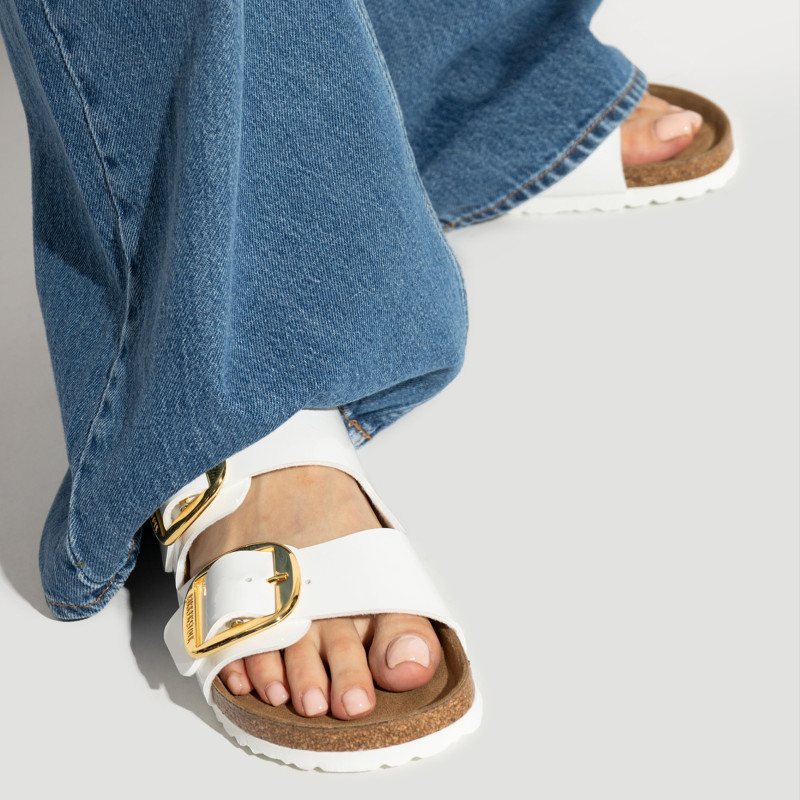ARIZONA BIG BUCKLE BF Verni Blanc, Mules Birkenstock