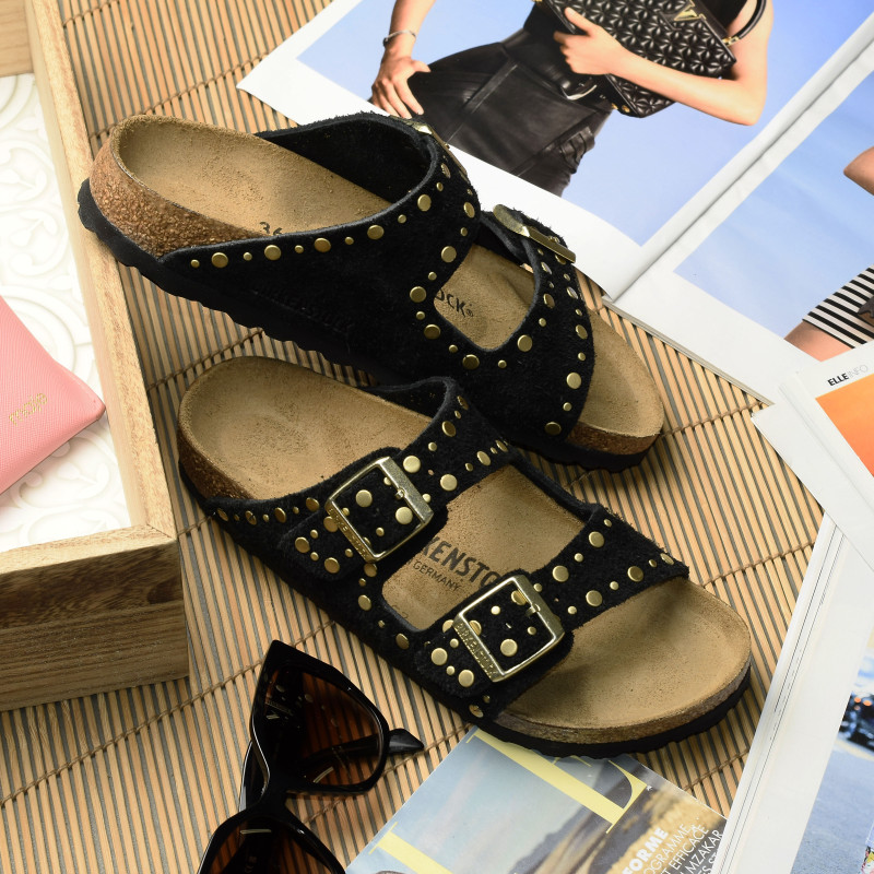 ARIZONA RIVET Noir, Mules Birkenstock