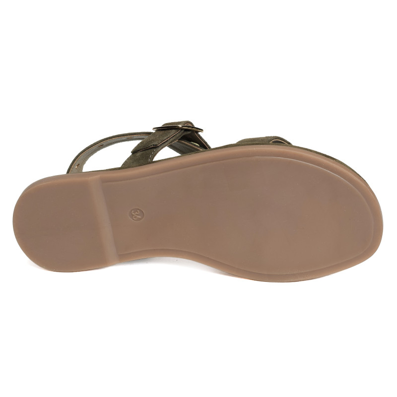 SH2312 Kaki, Sandales plates Atelier Tropézien