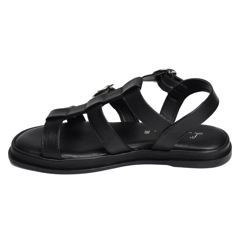 SH3312 Noir, Sandales plates Atelier Tropézien