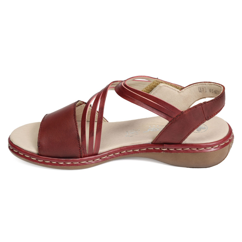 65964 Rouge, Sandales plates Rieker