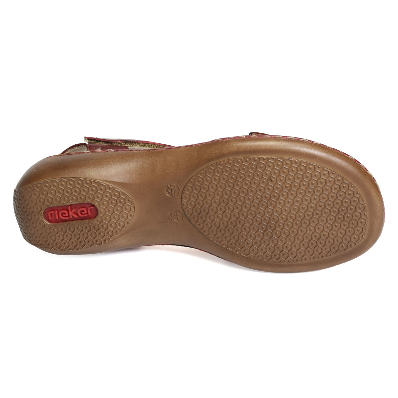 65964 Rouge, Sandales plates Rieker