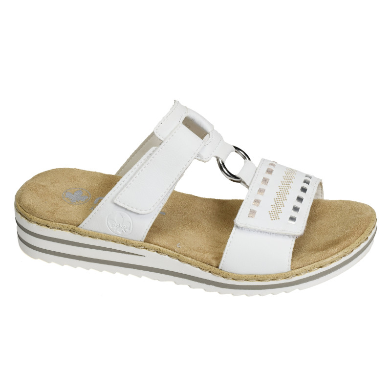 V0636 Blanc, Mules Rieker
