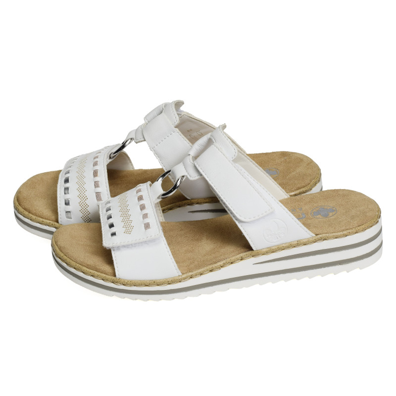 V0636 Blanc, Mules Rieker