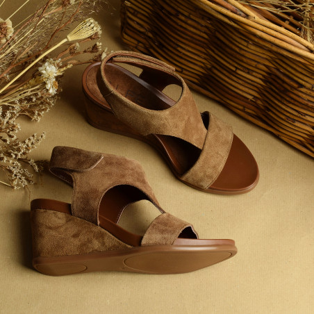 YARA 5614 Camel, Sandales compensées Alpe