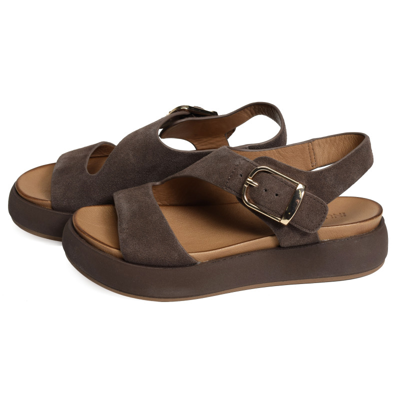 A96064 Chocolat, Nu-Pieds à plateforme Inuovo