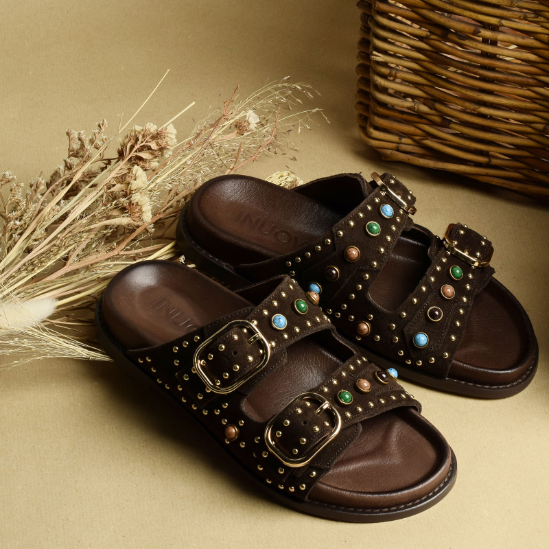 D51049 Chocolat, Mules Inuovo