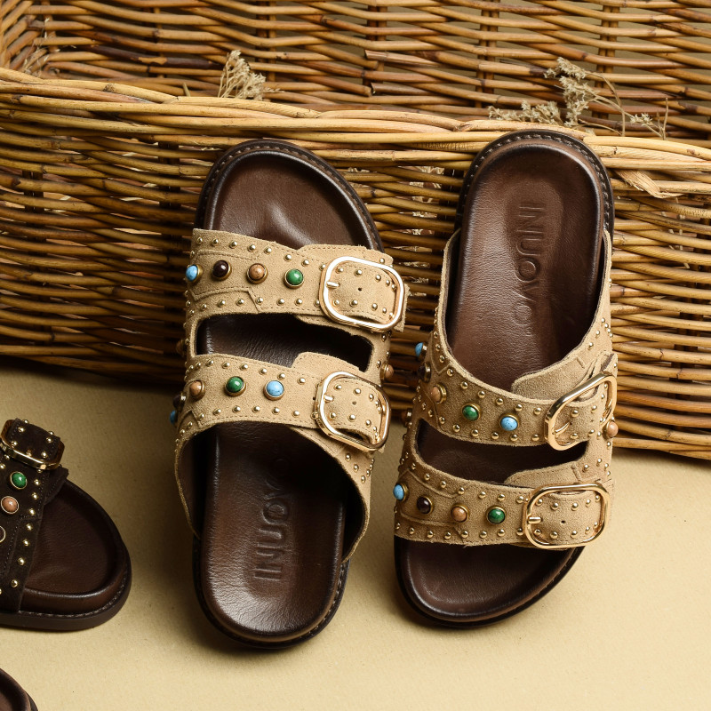 D51049 Tan, Mules Inuovo