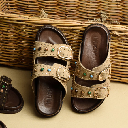 D51049 Tan, Mules Inuovo