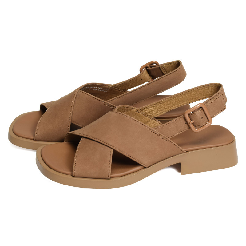DANA K201600 Camel, Sandales plates Camper