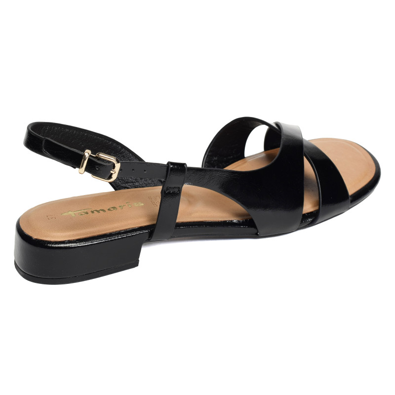 28123 Noir, Sandales plates Tamaris