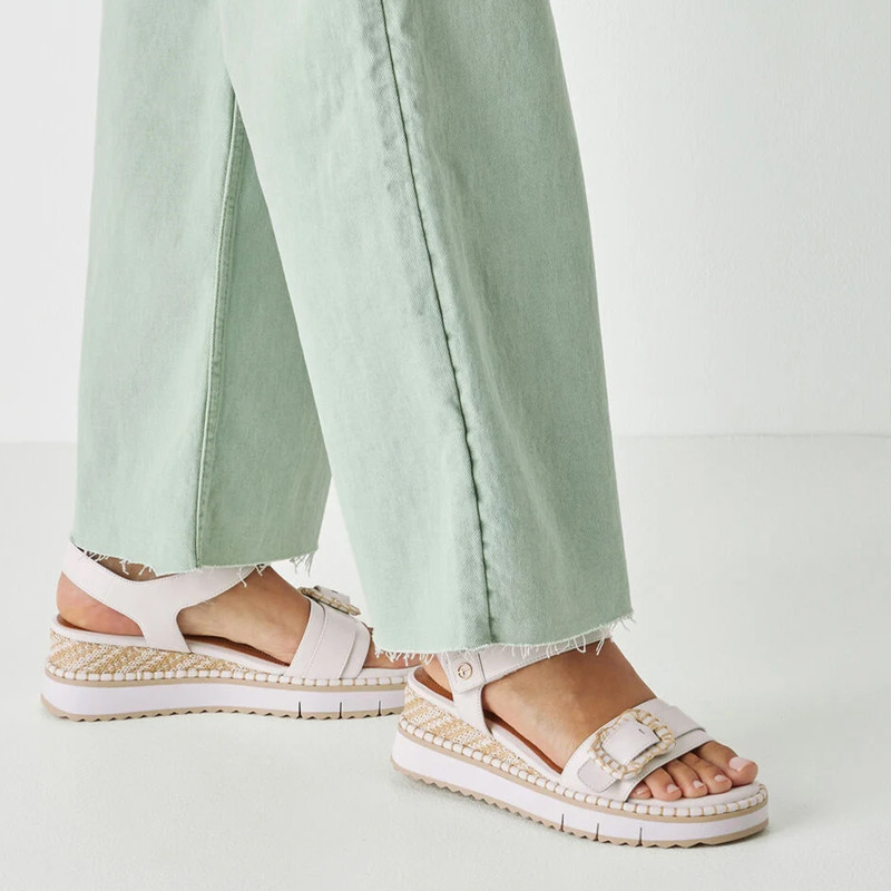 28223 Blanc, Sandales compensées Tamaris