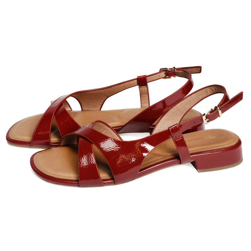 28123 Verni Rouge, Sandales plates Tamaris