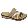 V3652 Beige Léopard, Mules Rieker