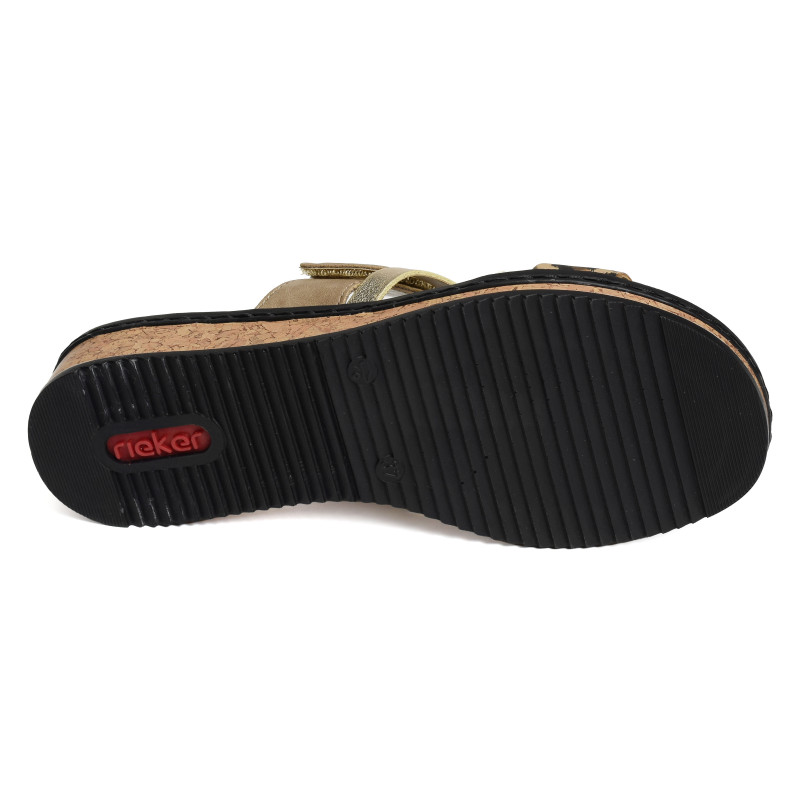 V3652 Beige Léopard, Mules Rieker