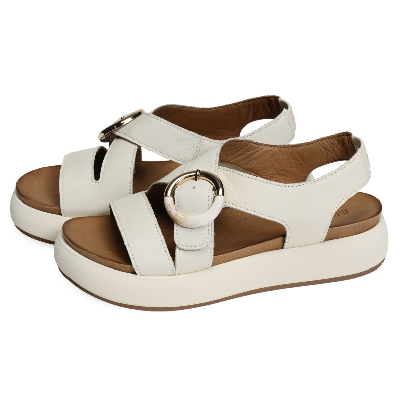 A96067 Blanc, Nu-Pieds à plateforme Inuovo