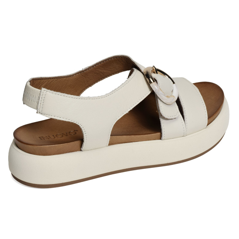 A96067 Blanc, Nu-Pieds à plateforme Inuovo