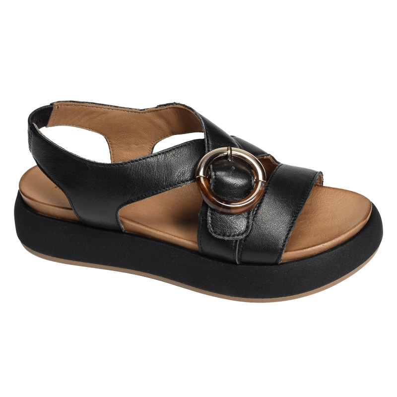 A96067 Noir, Nu-Pieds à plateforme Inuovo