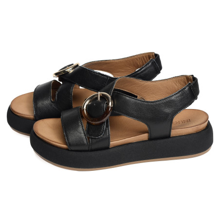 A96067 Noir, Nu-Pieds à plateforme Inuovo