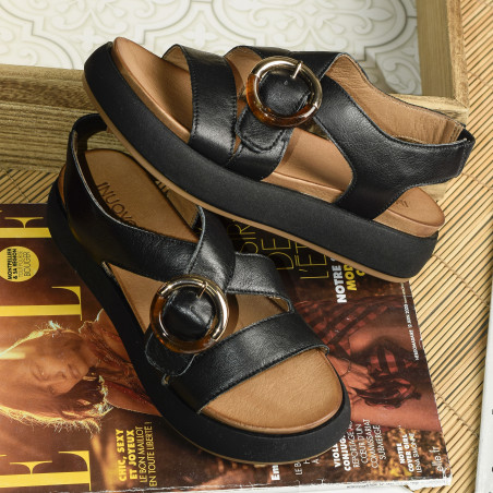 A96067 Noir, Nu-Pieds à plateforme Inuovo