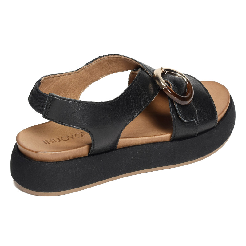 A96067 Noir, Nu-Pieds à plateforme Inuovo