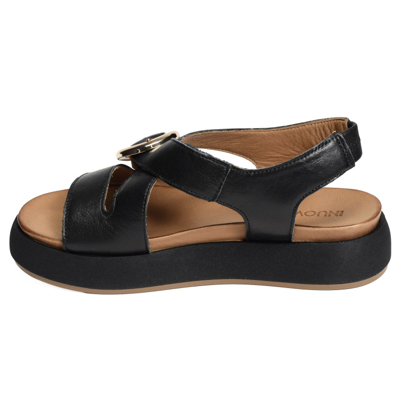 A96067 Noir, Nu-Pieds à plateforme Inuovo