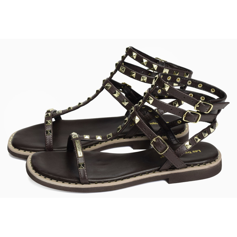 CORALIE Chocolat, Sandales plates Les Tropéziennes