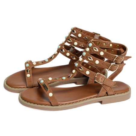 CORIKA Camel, Sandales plates Les Tropéziennes