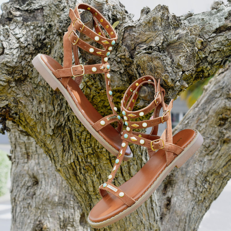 CORIKA Camel, Sandales plates Les Tropéziennes