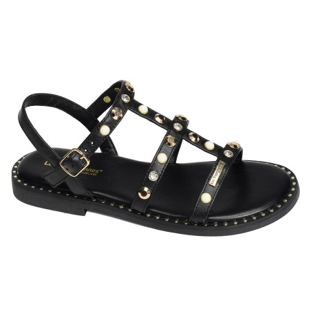 CORLYLOW Noir, Sandales plates Les Tropéziennes