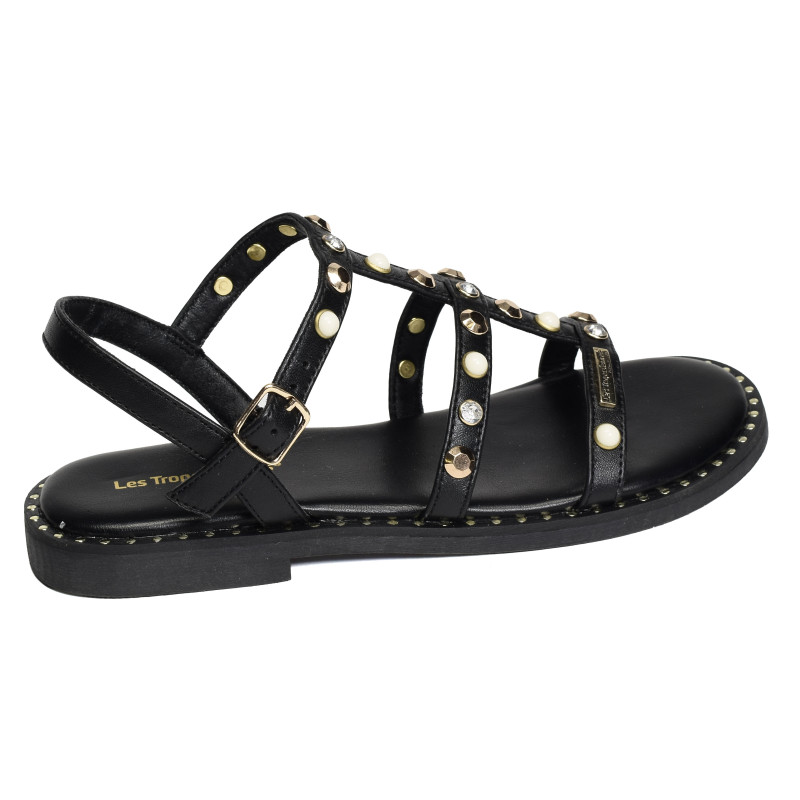 CORLYLOW Noir, Sandales plates Les Tropéziennes