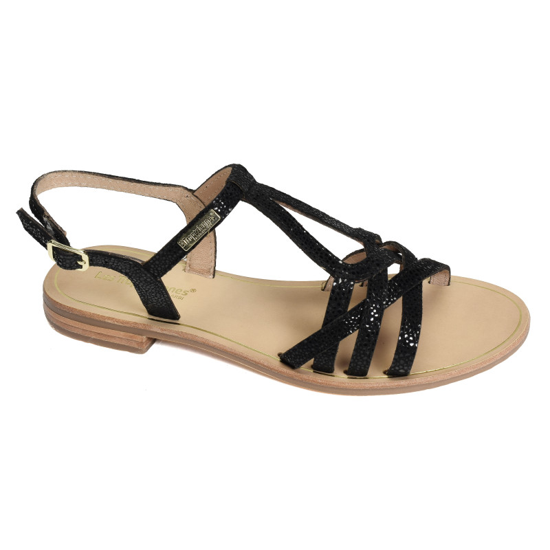 HASTRO Noir, Sandales plates Les Tropéziennes