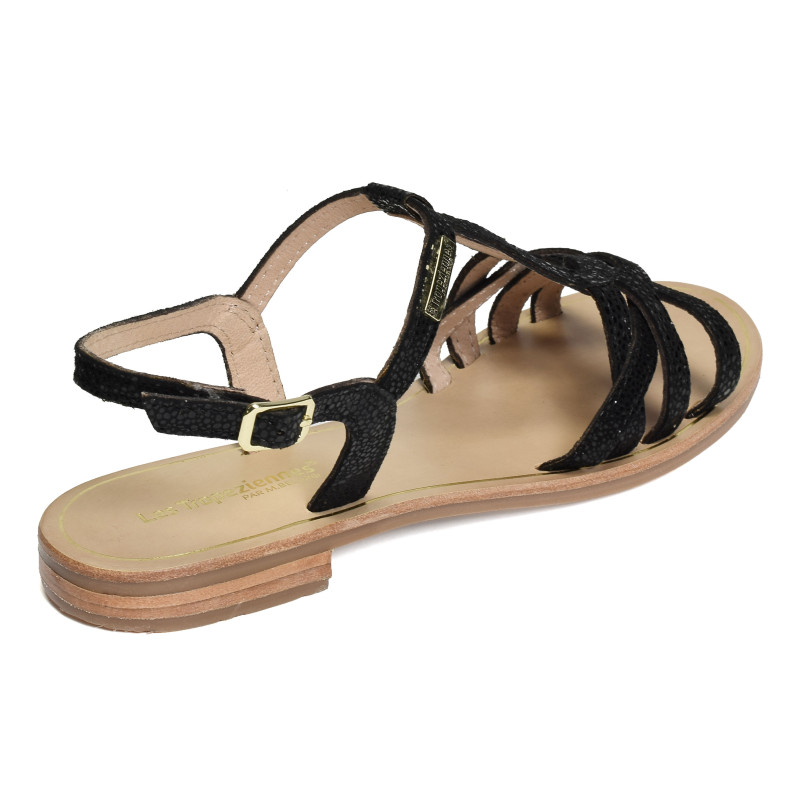 HASTRO Noir, Sandales plates Les Tropéziennes